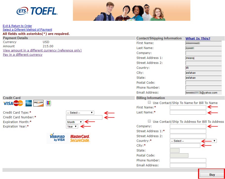 Vpayment | ثبت نام تافل ، هزینه آزمون TOEFL ، راهنمای پرداخت آزمون تافل